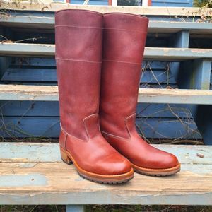 La Botte Gardiane Camargue Style Tall Leather Boots Brown Made In France Sz 37